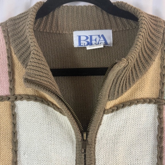 BFA Classic Beige Color block Knit Sweater size:PL - Picture 7 of 12